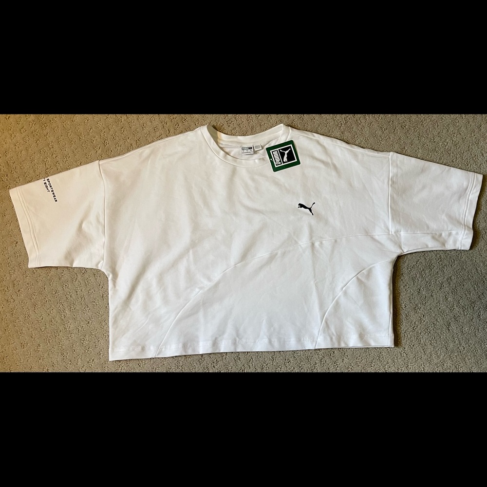 Puma White-Black Crop Tee
